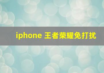 iphone 王者荣耀免打扰